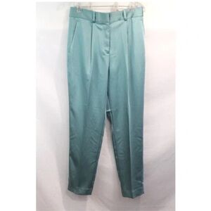 REISS Elyssah Teal Satin Trousers